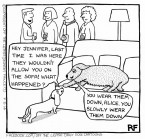 Jennifer's Advice - Off The Leash Dog Cartoons by Rupert Fawcett