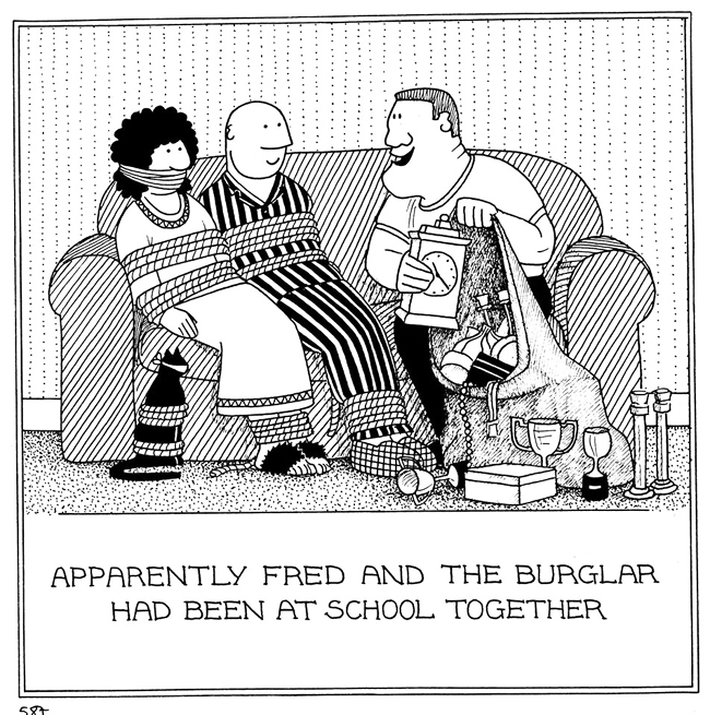 Burglar Friend Fred cartoons by Rupert Fawcett