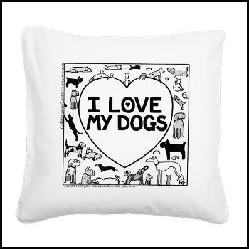 I Love My Dogs - Off The Leash canvas cushion