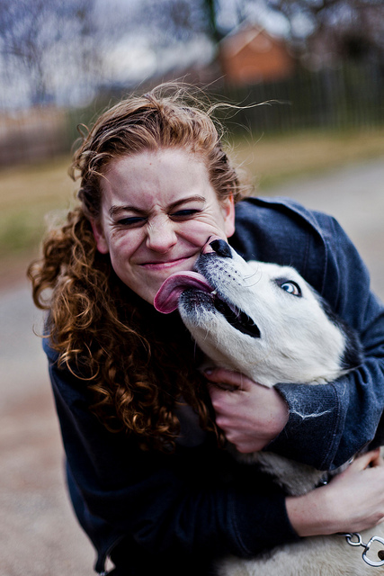 Dog licking face by Mikey Tapscott on Flickr