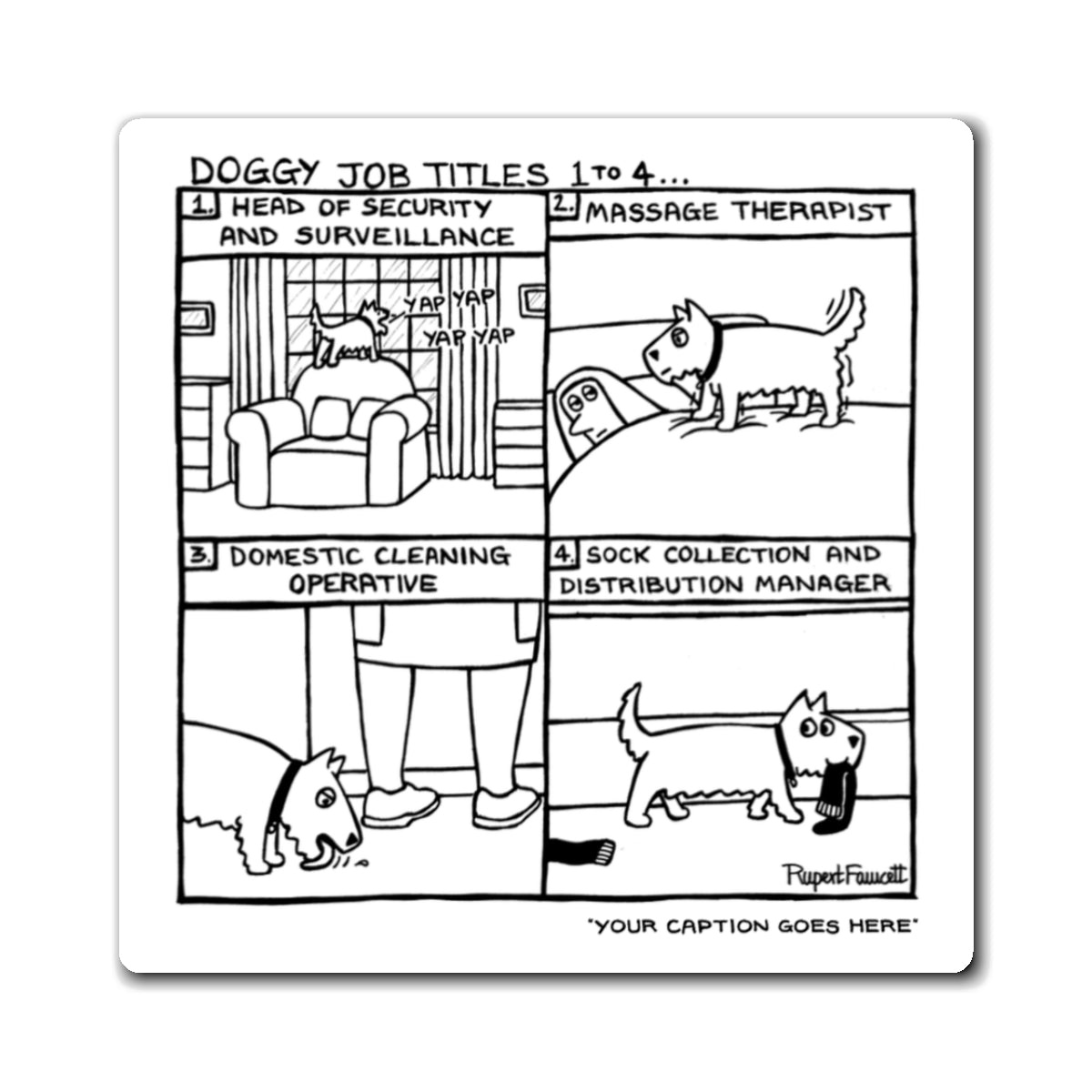 Doggy Job Titles 1-4 - Magnets