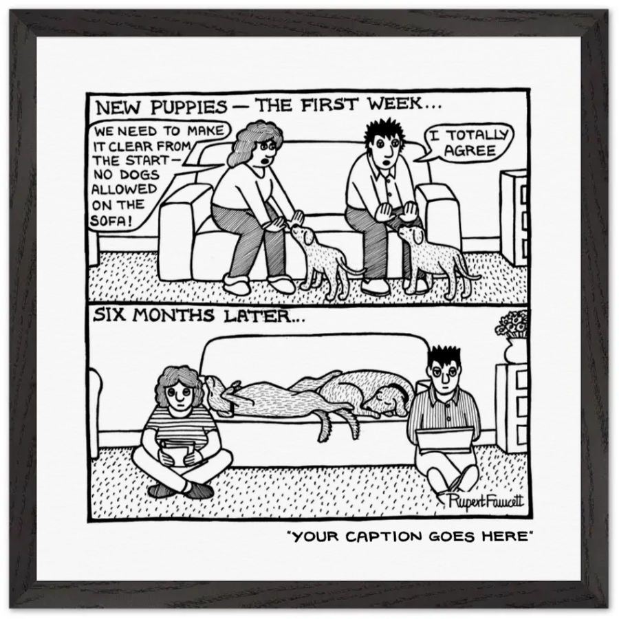 New Puppies: The First Week - Framed Print