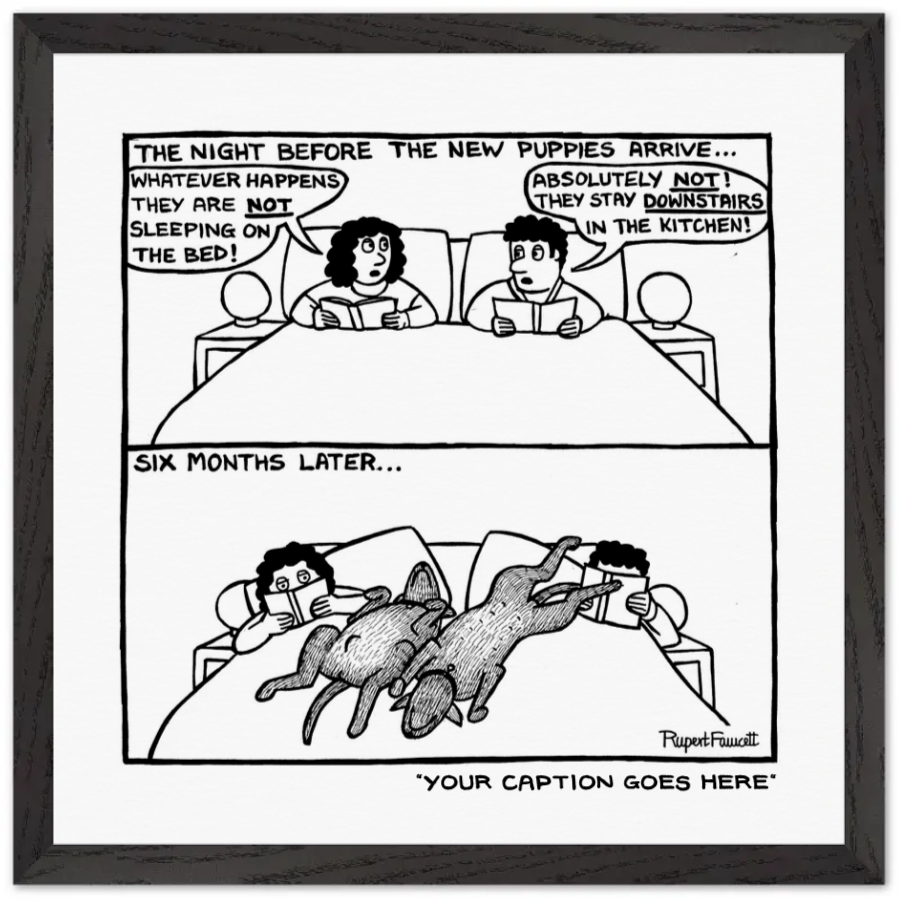 The Night Before New Puppies - Framed Print